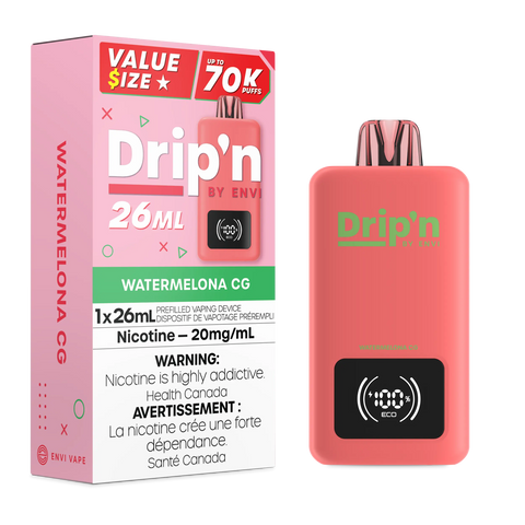Drip'n by Envi 26ml Disposable | Vape Cloud Canada Pacific Smoke 20mg ON Tax / Watermelona CG 42.99  Vape Cloud