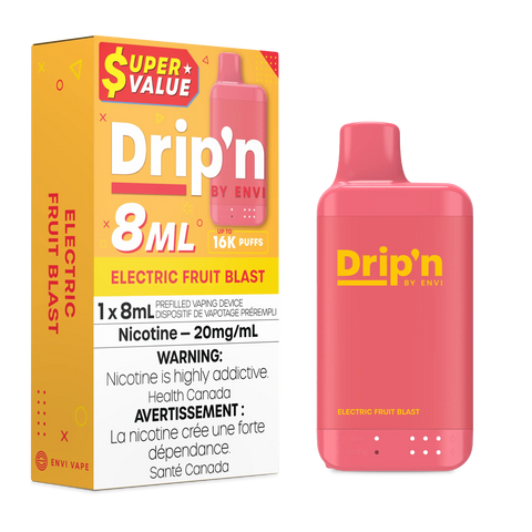 Drip'n by Envi 8ml Disposable | Vape Cloud Canada Pacific Smoke 20mg ON Tax / Electric Fruit Blast 26.99  Vape Cloud