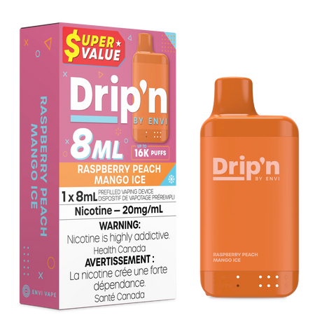 Drip'n by Envi 8ml Disposable | Vape Cloud Canada Pacific Smoke 20mg ON Tax / Raspberry Peach Mango Ice 26.99  Vape Cloud