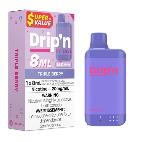 Drip'n by Envi 8ml Disposable | Vape Cloud Canada Pacific Smoke 20mg ON Tax / Triple Berry 26.99  Vape Cloud