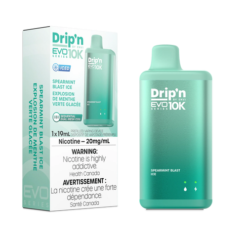 Drip'n EVO 10k Disposable - Spearmint Blast Ice - *ONLINE CLEARANCE SALE ONLY* Pacific Smoke    Vape Cloud