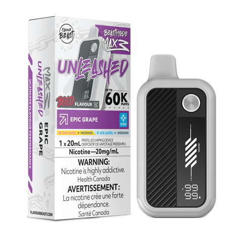 Pacific Smoke Flavour Beast Beast Mode Max 3 disposable vape with Epic Grape flavor and 20mg nicotine.