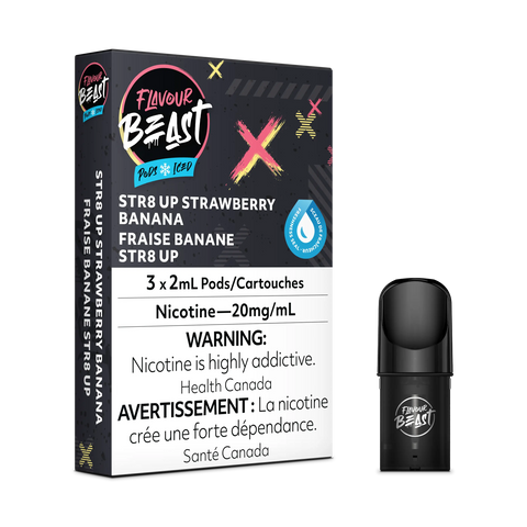 Flavour Beast S Pod | Vape Cloud Canada Pacific Smoke 20mg ON Tax / STR8 Up Strawberry Banana Iced 22.00  Vape Cloud