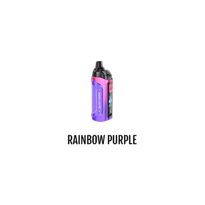 GeekVape Boost 3 starter kit vaporizer with rainbow purple design, featuring a compact and portable device for vaping.