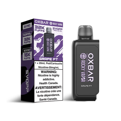 OxBar X Rocky Vapor - Svopp 32k | Vape Cloud Canada Nimbus Distro 20mg ON Tax / Grape FT 33.99  Vape Cloud