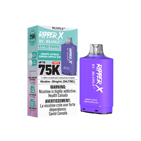 Ripper X 75k Pods | Vape Cloud Canada GCore Grape Citrus Green Apple Ice 34.99  Vape Cloud