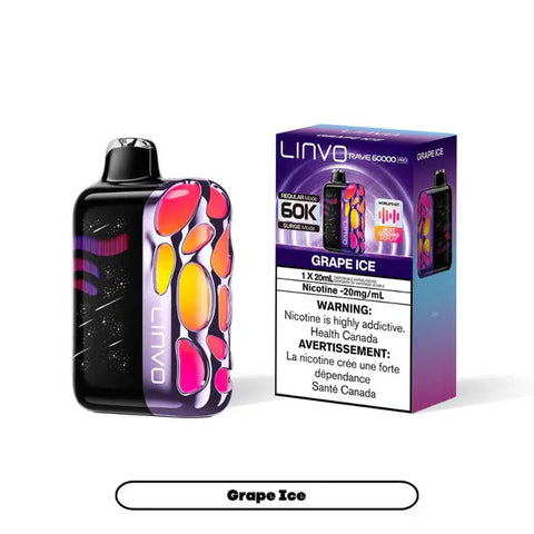 Linvo Rave 60K Pro Disposable Nimbus Distro Grape-Ice 41.99  Vape Cloud