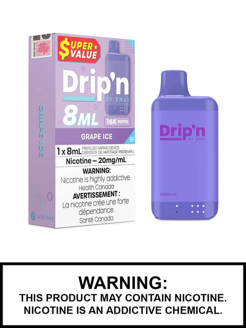 Drip'n by Envi 8ml Disposable | Vape Cloud Canada Pacific Smoke Grape-Ice 26.99  Vape Cloud