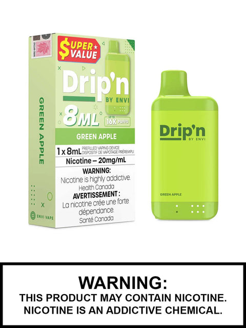 Drip'n by Envi 8ml Disposable | Vape Cloud Canada Pacific Smoke Green-Apple 26.99  Vape Cloud