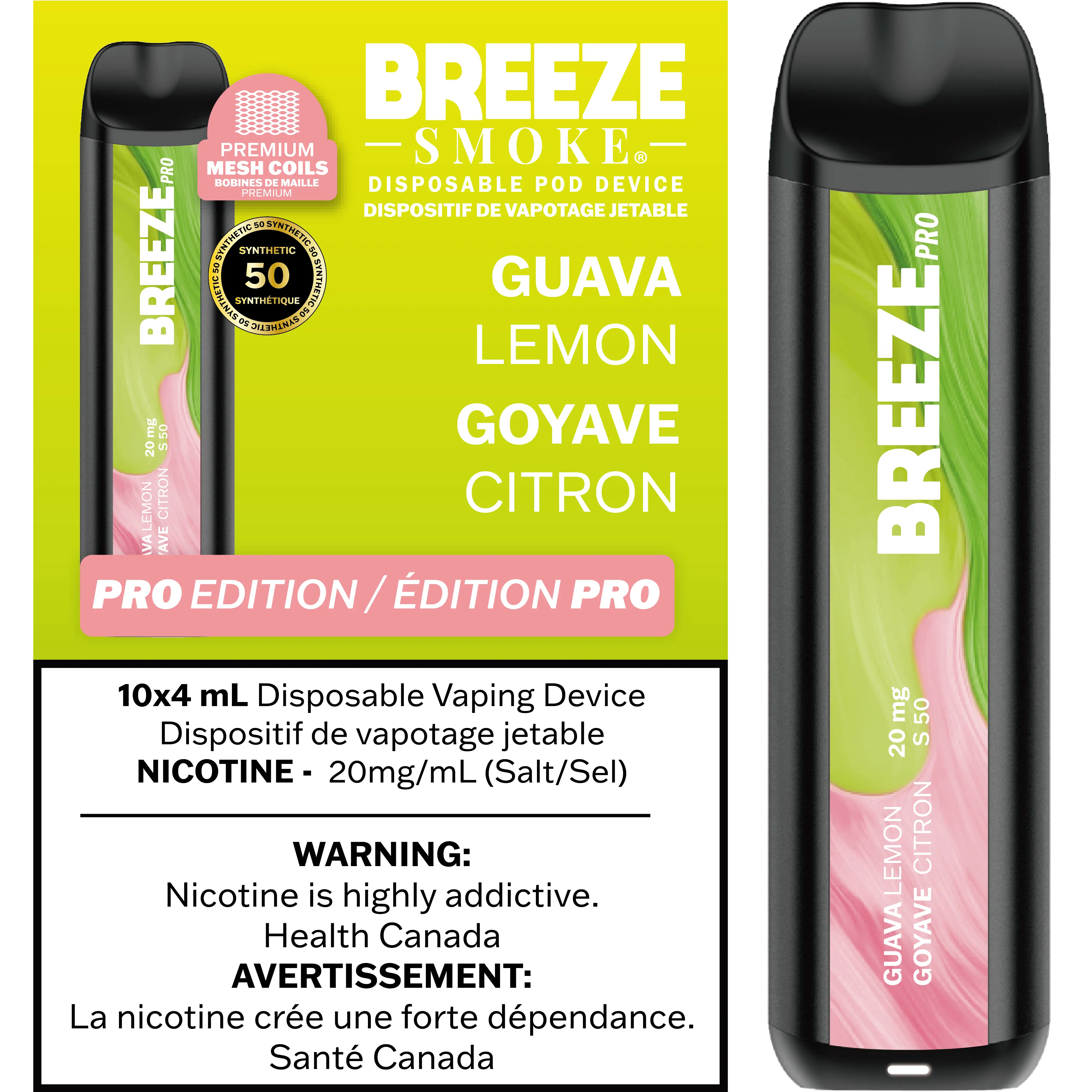 Breeze Pro Disposable  2000 Puffs  6mL Capacity  5% Nicotine  Vape Cloud