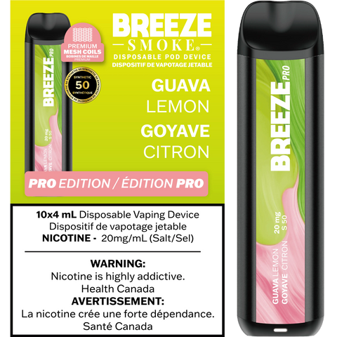 Breeze Pro Disposable *ONLINE CLEARANCE SALE ONLY* Vape Cloud Guava Lemon 9.99  Vape Cloud