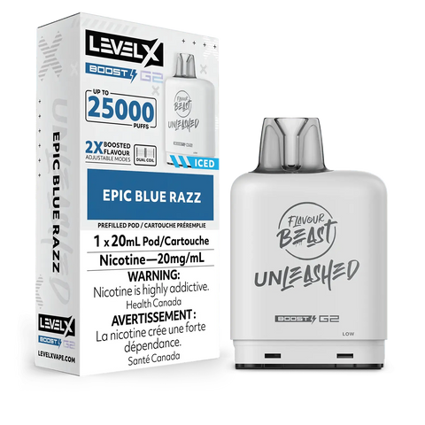 Level X Flavour Beast Boost G2 Pod - Epic Blue Razz | Vape Cloud Canada Pacific Smoke    Vape Cloud