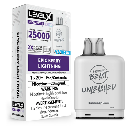 Level X Boost - Flavour Beast Unleashed - Vape Cloud Canada Pacific Smoke 20mg ON Tax / Epic Berry Lightning Iced 31.99  Vape Cloud