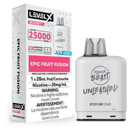 Level X Boost - Flavour Beast Unleashed - Vape Cloud Canada Pacific Smoke 20mg ON Tax / Epic Fruit Fusion Iced 31.99  Vape Cloud