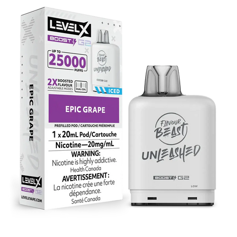 Level X Boost - Flavour Beast Unleashed - Vape Cloud Canada Pacific Smoke 20mg ON Tax / Epic Grape Iced 31.99  Vape Cloud