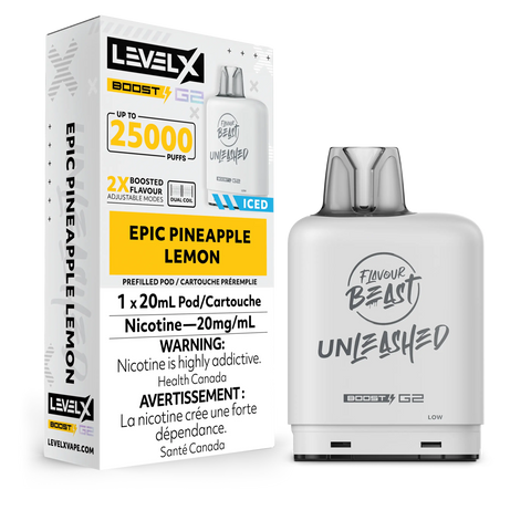 Level X Boost - Flavour Beast Unleashed - Vape Cloud Canada Pacific Smoke 20mg ON Tax / Epic Pineapple Lemon Iced 31.99  Vape Cloud