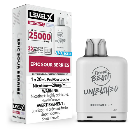 Level X Boost - Flavour Beast Unleashed - Vape Cloud Canada Pacific Smoke 20mg ON Tax / Epic Sour Berries Iced 31.99  Vape Cloud