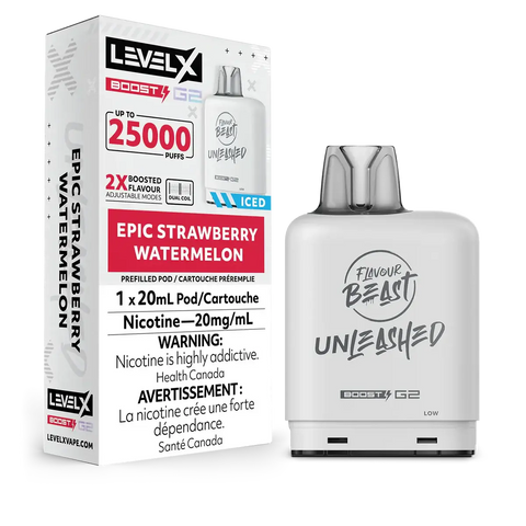 Level X Boost - Flavour Beast Unleashed - Vape Cloud Canada Pacific Smoke 20mg ON Tax / Epic Strawberry Watermelon Iced 31.99  Vape Cloud