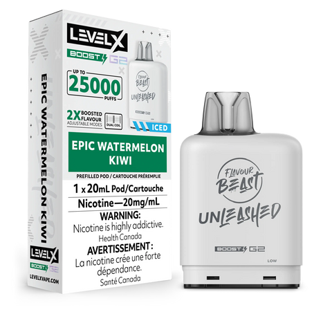 Level X Boost - Flavour Beast Unleashed - Vape Cloud Canada Pacific Smoke 20mg ON Tax / Epic Watermelon Kiwi Iced 31.99  Vape Cloud