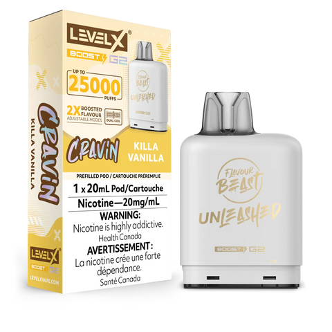 Level X Boost Pod Unleashed 20mL - Killa Vanilla | Vape Cloud Canada Pacific Smoke    Vape Cloud