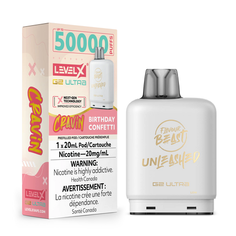 Level X G2 Ultra Flavour Beast Unleashed / Drip'n | Vape Cloud Canada Pacific Smoke 20mg ON Tax / Cravin' Birthday Confetti 34.99  Vape Cloud
