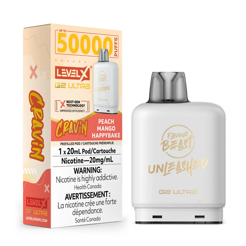 Level X G2 Ultra Flavour Beast Unleashed / Drip'n | Vape Cloud Canada Pacific Smoke 20mg ON Tax / Cravin' Peach Mango Happybake 34.99  Vape Cloud