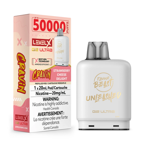 Level X G2 Ultra Flavour Beast Unleashed / Drip'n | Vape Cloud Canada Pacific Smoke 20mg ON Tax / Cravin' Strawberry Cheese Delight 34.99  Vape Cloud