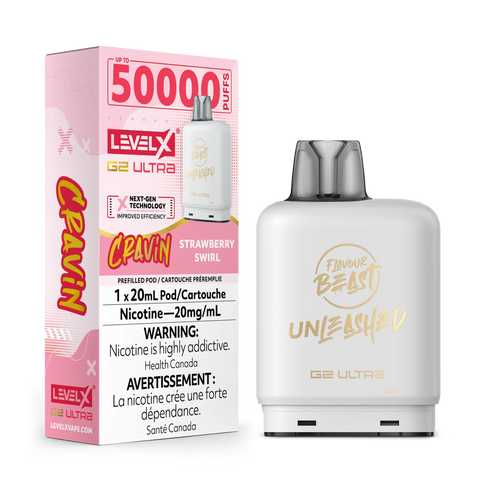 Level X G2 Ultra Flavour Beast Unleashed / Drip'n | Vape Cloud Canada Pacific Smoke 20mg ON Tax / Cravin' Strawberry Swirl 34.99  Vape Cloud