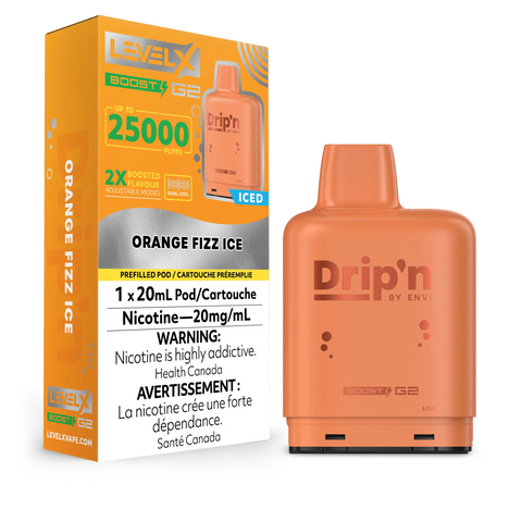 Level X Boost Drip'n G2 pod — Orange Fizz Ice
