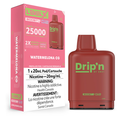 Level X Boost - Drip'n - Watermelona CG | Vape Cloud Canada Pacific Smoke 20mg ON Tax 31.99  Vape Cloud
