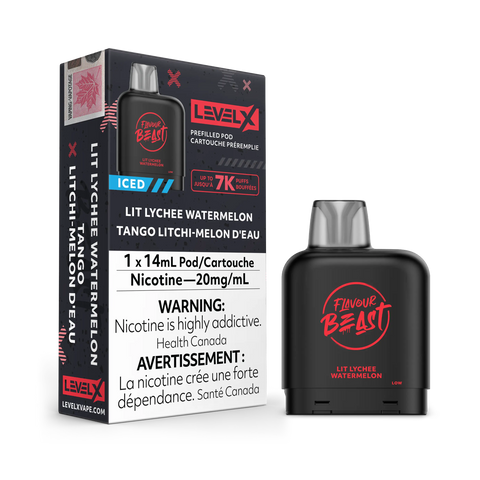 Level X 7k - Flavour Beast & Drip'n Premium *ONLINE ONLY CLEARANCE* Pacific Smoke 20mg Flavour Beast / Lit Lychee Watermelon 11.99  Vape Cloud