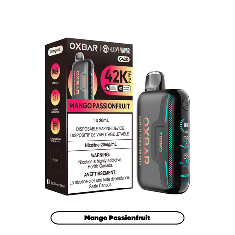 Rocky Vapor Oxbar G42K | Vape Cloud Canada Nimbus Distro 20mg ON Tax / Mango Passionfruit 41.99  Vape Cloud