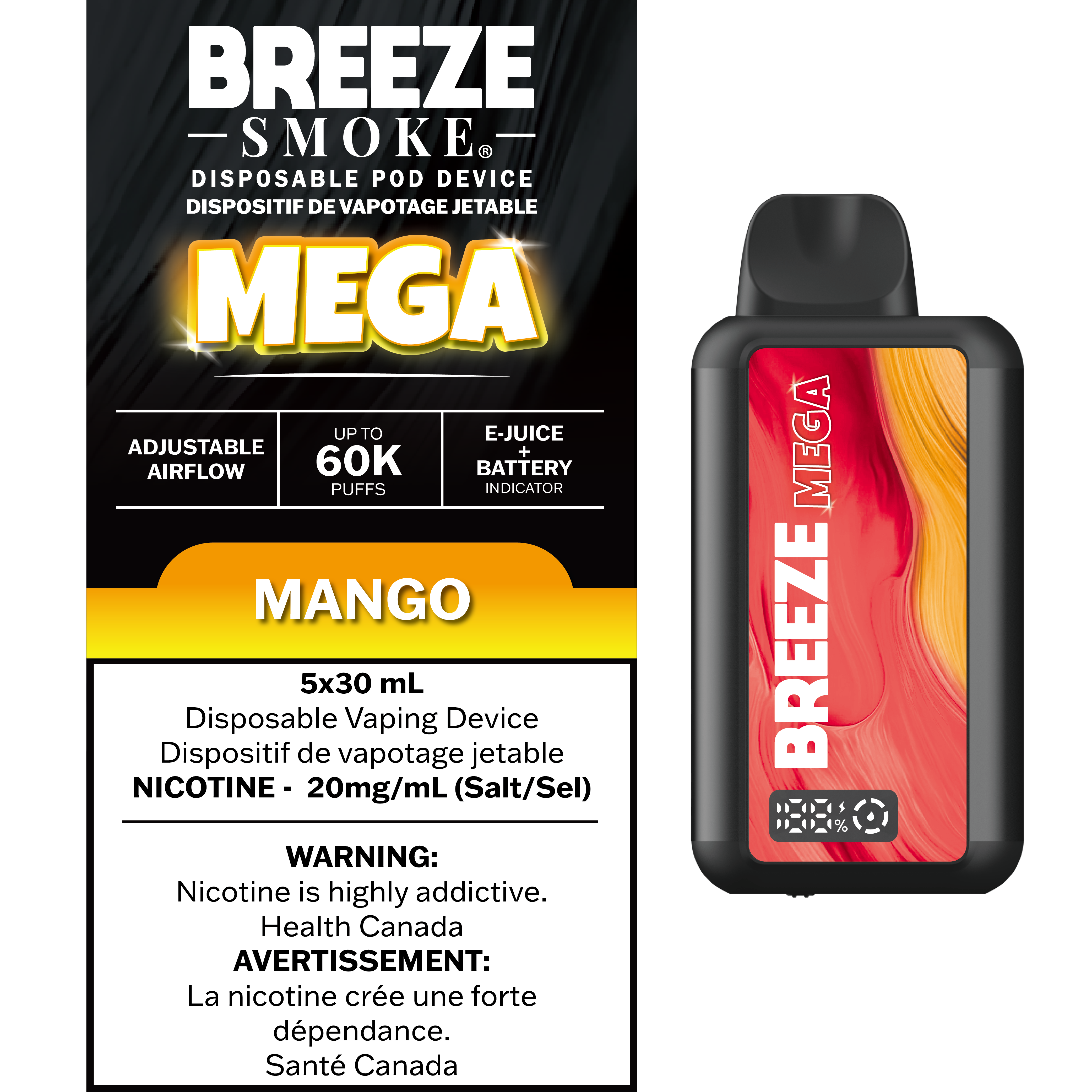 Breeze Mega 60K Disposable | 30mL, Dual Screen - VapeCloud Vape Cloud Breeze Mega 60K Disposable | 30mL, Dual Screen - VapeCloud Vape Cloud