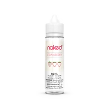 Valor Naked100 Cream Strawberry 60ml E-Liquid bottle with colorful label and vape cloud background, ideal for vaping enthusiasts.