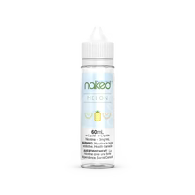 Bottle of Valor Naked100 Menthol Melon vape e-liquid in 60ml bottle, with clear label showing flavor and branding.