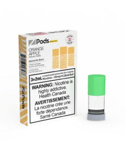 Orange and apple flavored Z Land Z Pods pre-filled vape pods for Vape Cloud Canada, showing the colorful pod design.