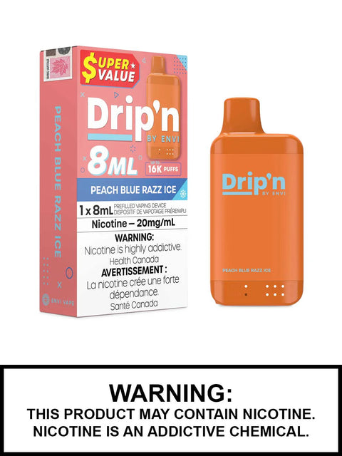 Drip'n by Envi 8ml Disposable | Vape Cloud Canada Pacific Smoke Peach-Blue-Razz-Ice 26.99  Vape Cloud