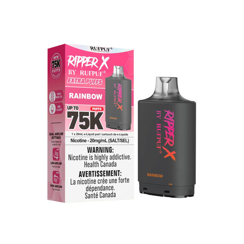 GCore Ripper X 75k Pods in rainbow scale, pre-filled vape pods for GCore vape devices, colorful and vibrant design