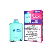 Valor STLTH Loop Max X Vice Pod pack featuring blue raspberry ice pre-filled pods in a sleek design.