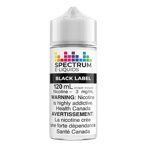Spectrum Freebase E-Liquid 120mL bottle with black label, featuring Spectrum E-Liquids branding for vaping enthusiasts.