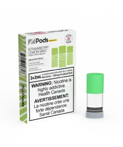 Z Land Z Pods pre-filled vape pods with strawberry, lemon, and mint flavor, shown in a close-up image.