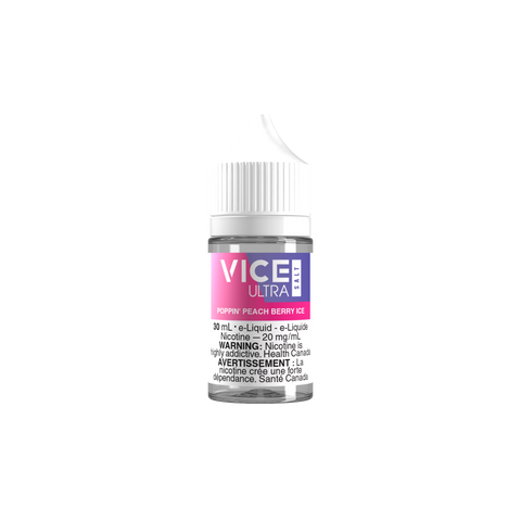 VICE ULTRA SALT (20mg/30ml) Valor 20mg / POPPIN' PEACH BERRY ICE 30.00  Vape Cloud
