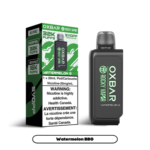 OxBar X Rocky Vapor - Svopp 32k | Vape Cloud Canada Nimbus Distro 20mg ON Tax / Watermelon BBG 33.99  Vape Cloud