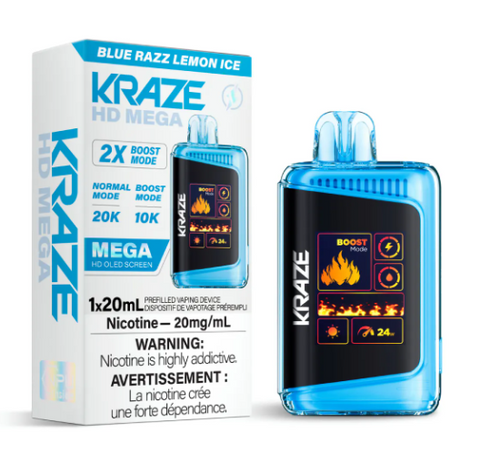 Kraze HD Mega 20k - Blue Razz Lemon Ice | Vape Cloud Canada