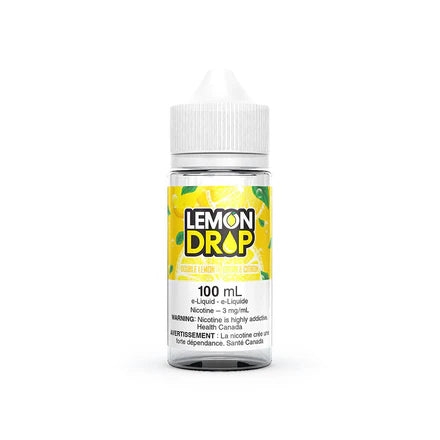Valor Lemon Drop Freebase E-Liquid 100ml bottle with bright lemon flavor and clear packaging.
