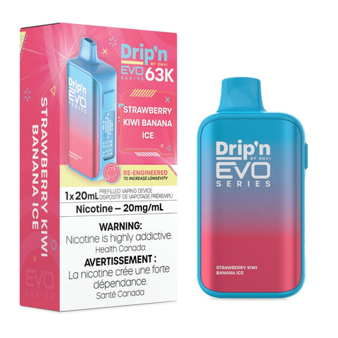 Drip'n by Envi EVO 63k Disposable Vape - Strawberry Kiwi Banana Ice