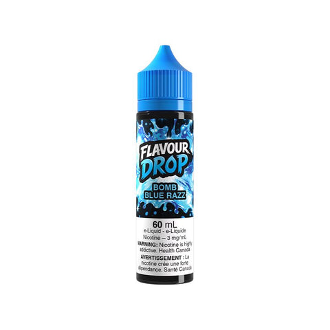 Flavour Drop Bomb Blue Razz 60mL e-liquid packaging
