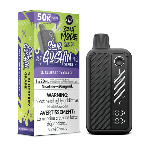 Flavour Beast - Beast Mode Max 2 50K - Sour Gushin S. Blueberry Grape
