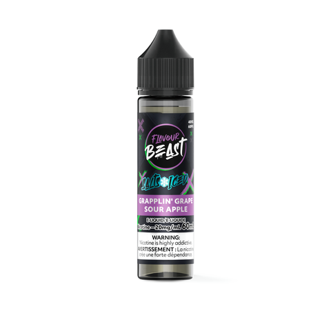 Flavour Beast Nic Salt 60mL - Grapplin' Grape Sour Apple Iced