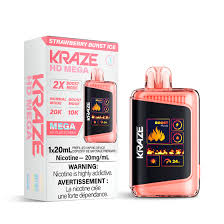 Kraze HD Mega 20k - Strawberry Burst Ice | Vape Cloud Canada